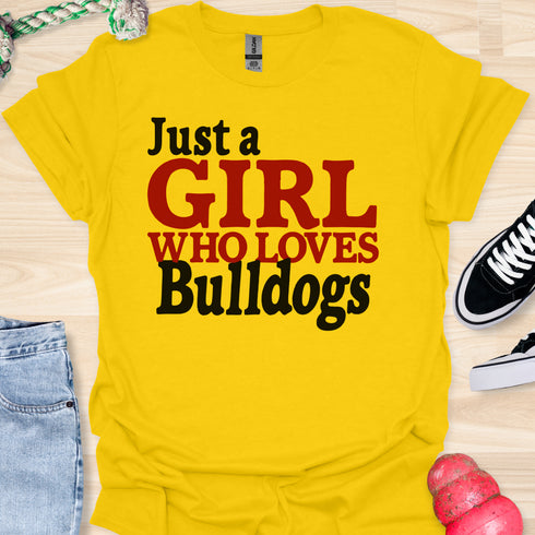 Just a girl who loves bulldogs - V9 - Blocky T-Shirt